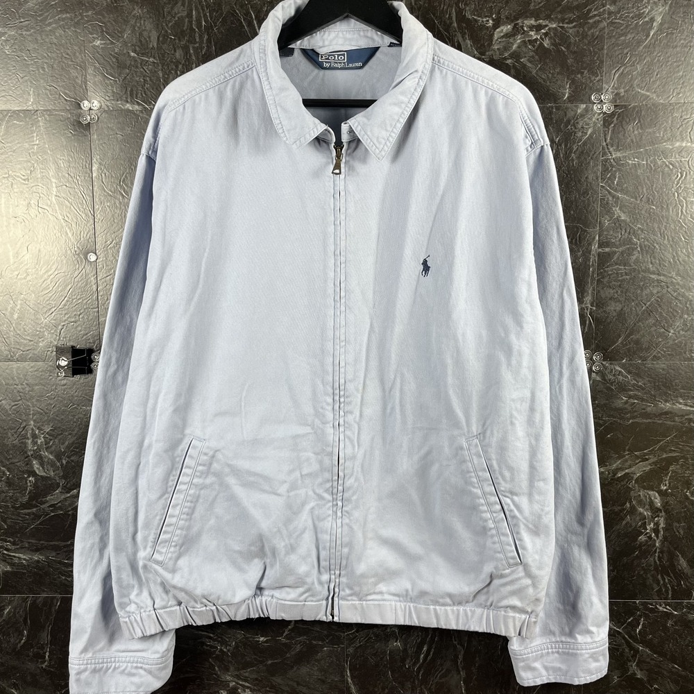 Polo Ralph Lauren Men's Blue Vtg Cotton Harrington Jacket XL